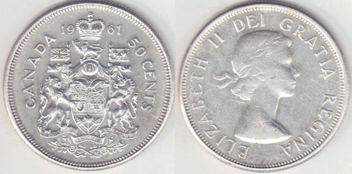 1961 Canada silver 50 Cents A001375